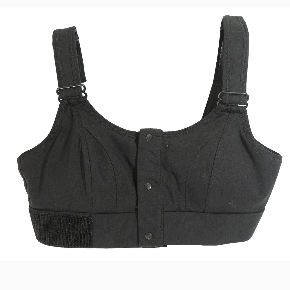 Brobe Mastectomy Bra Post Surgery Front Closure Recovery Adjustable Black Bra